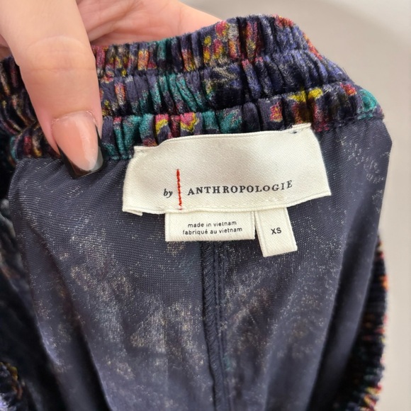 Anthropologie Percie Velvet Harem Joggers Floral - Picture 8 of 8
